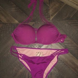 Victoria Secret magenta pink push up bikini